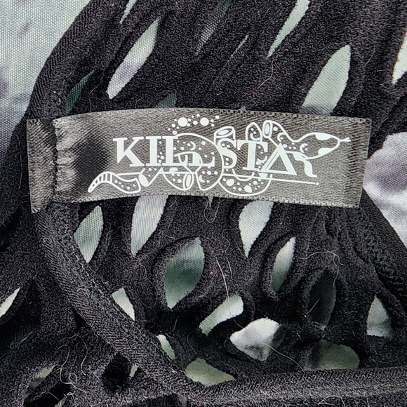 Killstar 'In Vein' Black Fishnet Halter Top - XS/S - Picture 3 of 4